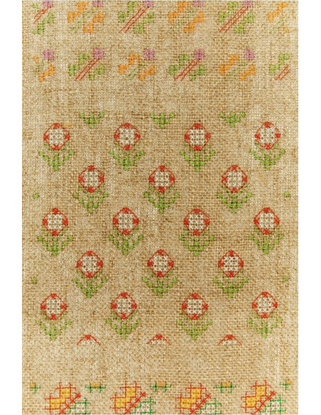 Rustic linen fabric 5.2 DMC embroidery threads, piece of 38.1 cm x 45.7 cm
