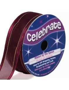 Celebrate plum organza ribbon - 20 mm x 4 m