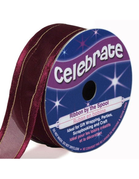 Celebrate plum organza ribbon - 20 mm x 4 m