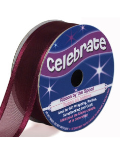 Celebrate plum organza ribbon - 20 mm x 4 m