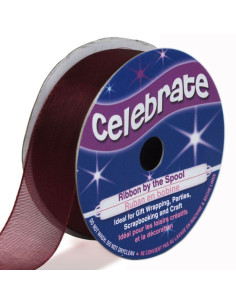 Celebrate plum organza ribbon - 20 mm x 5 m