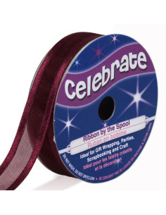 Celebrate plum organza ribbon - 12 mm x 5 m