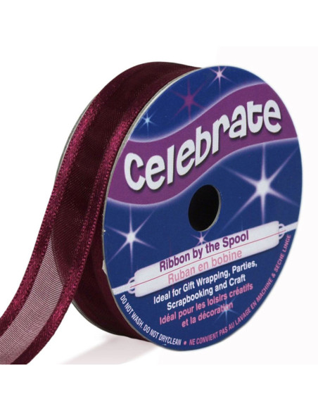 Celebrate plum organza ribbon - 12 mm x 5 m