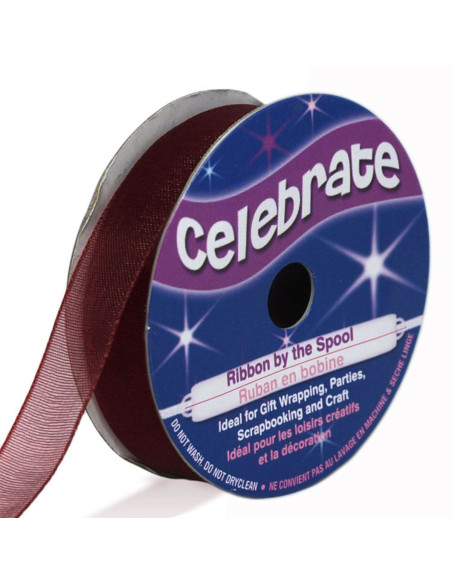 Celebrate Plum Organza Ribbon - 12 mm x 6 m