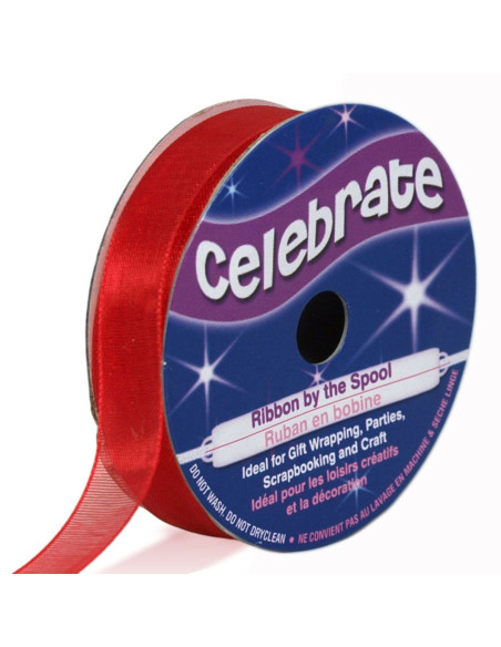 Celebrate red organza ribbon - 12 mm x 6 m