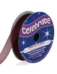 Celebrate plum organza ribbon - 9 mm x 8 m