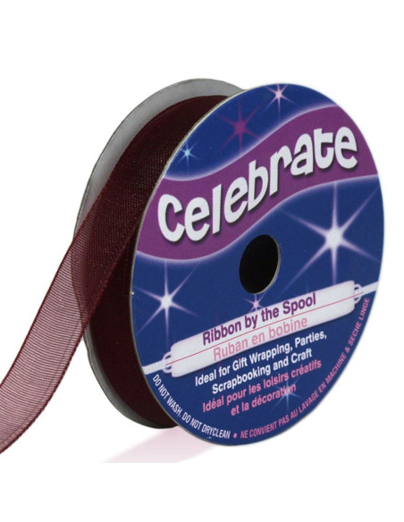 Celebrate plum organza ribbon - 9 mm x 8 m