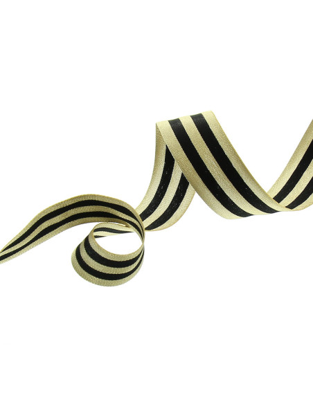Metallic chevron stripes - Black and gold