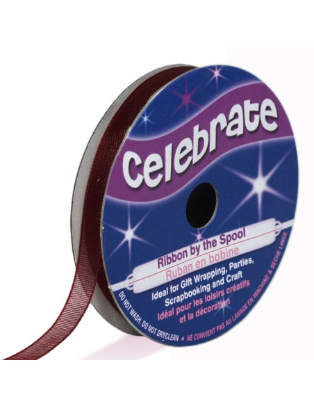Celebrate plum organza ribbon - 6 mm x 8 m