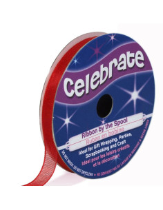 Celebrate red organza ribbon - 6 mm x 8 m