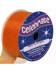 Celebrate orange organza ribbon - 25 mm x 5 m