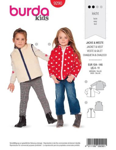 Jacket and Vest Pattern - Burda 9290