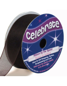 Celebrate chocolate organza ribbon - 20 mm x 5 m