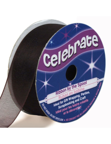 Celebrate chocolate organza ribbon - 20 mm x 5 m