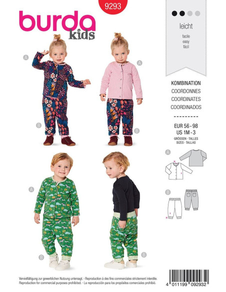 Jacket and pants pattern - Burda 9293