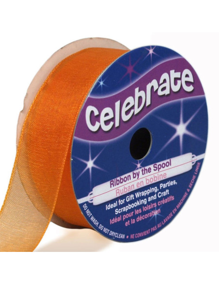 Celebrate orange organza ribbon - 20 mm x 5 m