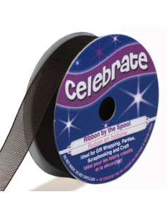 Celebrate chocolate organza ribbon - 12 mm x 6 m