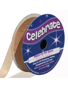 Celebrate brown organza ribbon - 9 mm x 8 m