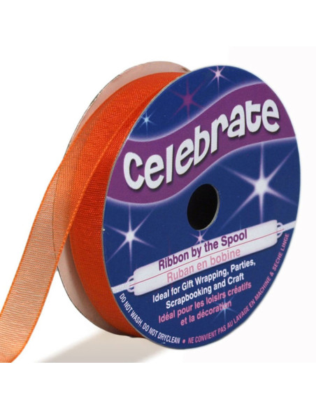 Celebrate orange organza ribbon - 9 mm x 8 m