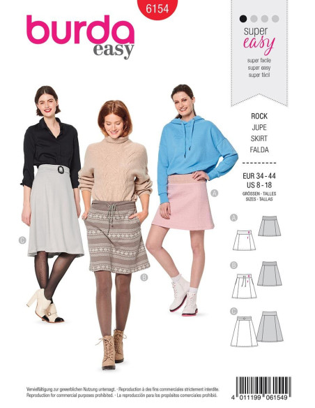 Skirt pattern - Burda 6154