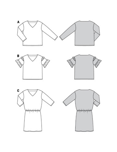 Blouse and Dress Pattern - Burda 6155
