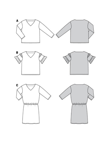 Blouse and Dress Pattern - Burda 6155