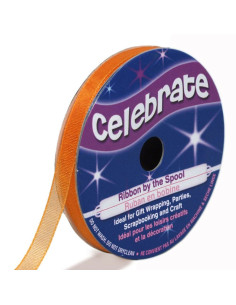 Celebrate orange organza ribbon - 6 mm x 8 m