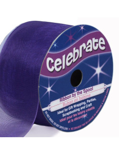 Celebrate violet organza ribbon - 32 mm x 5 m