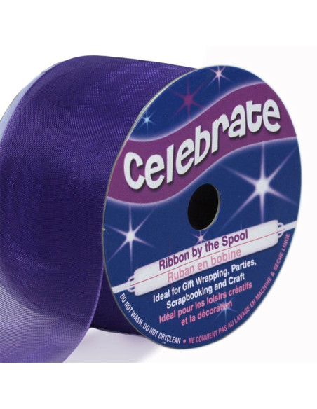 Celebrate violet organza ribbon - 32 mm x 5 m