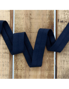 Cotton jersey bias - Navy blue
