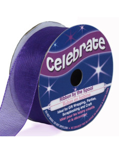Celebrate violet organza ribbon - 20 mm x 5 m
