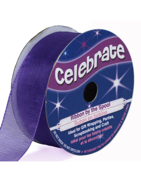 Celebrate violet organza ribbon - 20 mm x 5 m