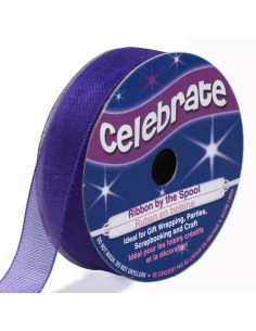 Celebrate violet organza ribbon - 12 mm x 6 m
