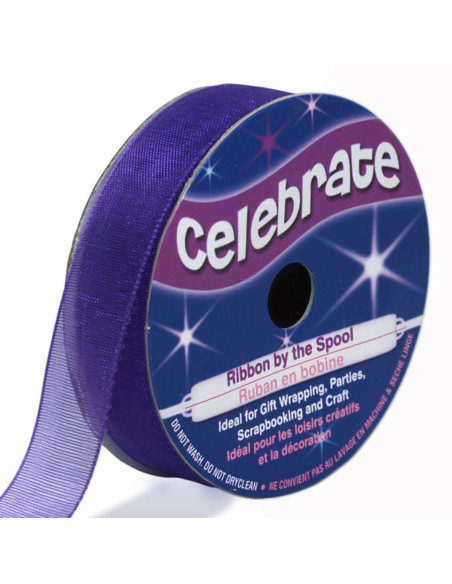 Celebrate violet organza ribbon - 12 mm x 6 m