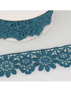 Guipure flowers 55 mm - Teal
