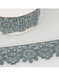 Guipure flowers 55 mm - Gray