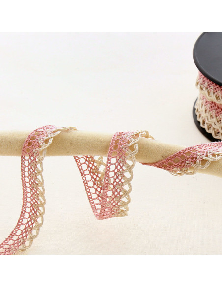 10mm scalloped lace - Old pink