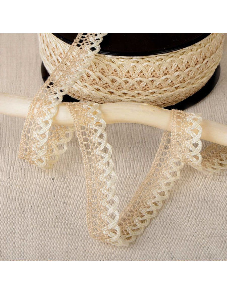 10mm Scalloped Lace - Beige