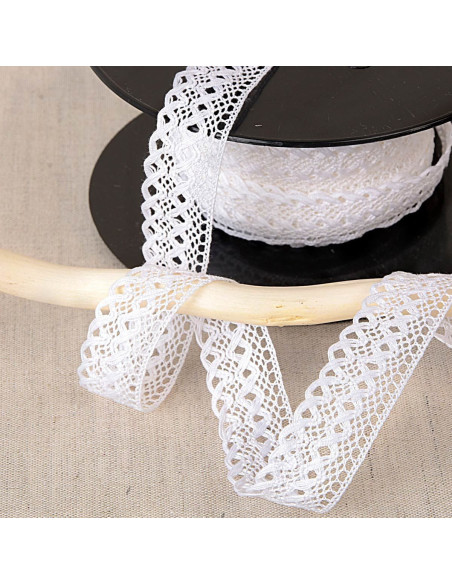 20mm Scalloped Lace - White