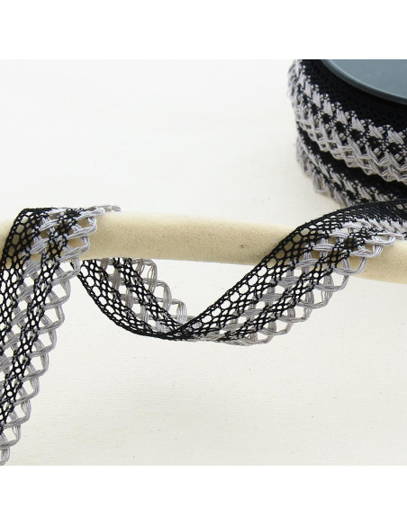 20mm scalloped lace - Black
