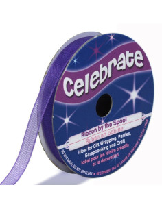 Celebrate violet organza ribbon - 6 mm x 8 m