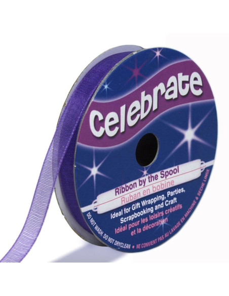 Celebrate violet organza ribbon - 6 mm x 8 m
