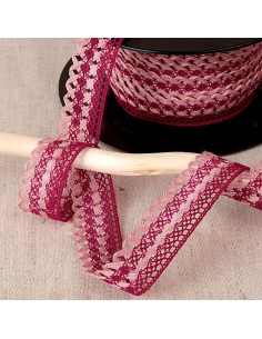 20mm scalloped lace - Bordeaux, old pink