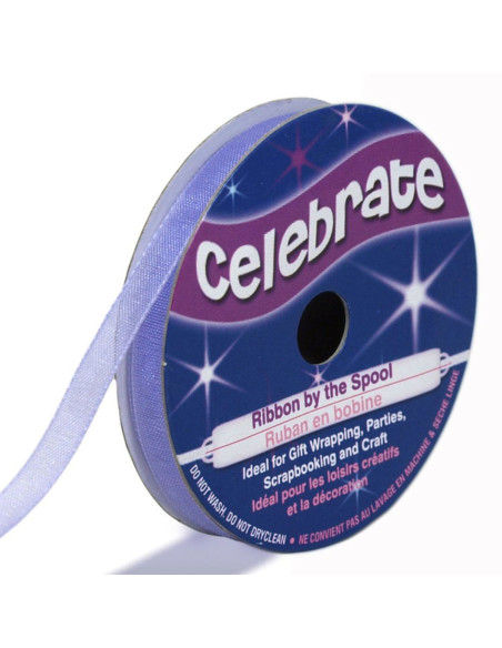 Celebrate organza ribbon lavender - 6 mm x 8 m