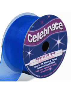 Celebrate royal blue organza ribbon - 25 mm x 5 m