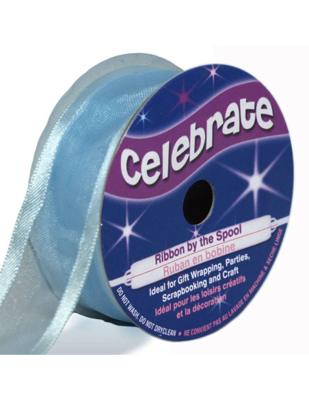 Celebrate sky blue organza ribbon - 20 mm x 4 m