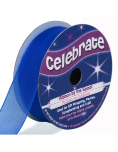 Celebrate royal blue organza ribbon - 20 mm x 5 m