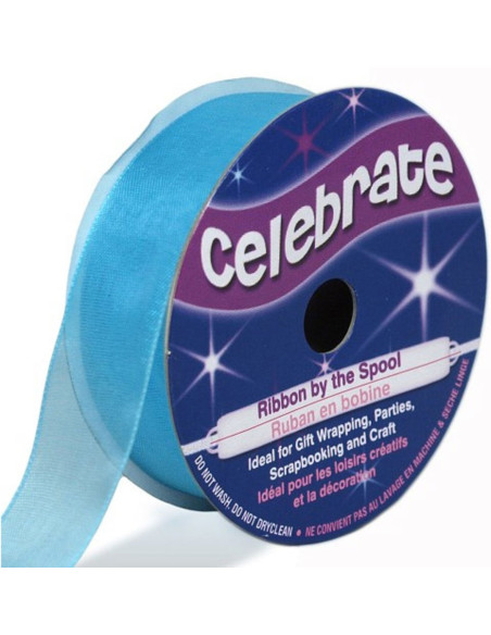 Celebrate Lagoon Blue Organza Ribbon - 20 mm x 5 m