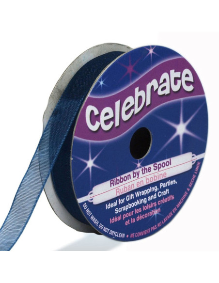 Navy blue Celebrate organza ribbon - 9 mm x 8 m