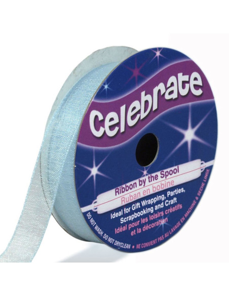 Sky blue Celebrate organza ribbon - 9 mm x 8 m